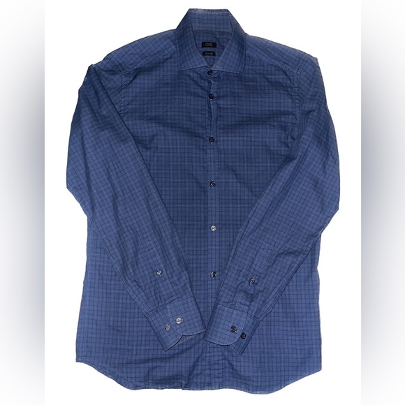 👔 2 FOR $20 👔 Men’s Blue Button Up Dress Shirt - OVS Italy - Slim Fit - Picture 5 of 9